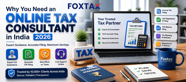 Online tax consultant helping with ITR filing in India