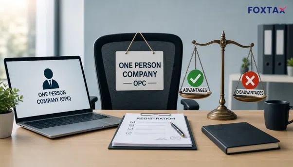 One Person Company registration and benefits concept illustration